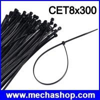 ราคา เคเบิ้ลไทร์ สายรัดไนล่อนคุณภาพสูง 8x300mm 100Pcs MACATA Cable Tie Nylon High Quality Releasable Black Network Nylon Plastic Self-Locking (KBT007)