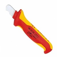 ราคา มีดปอกสายไฟ (ด้ามหุ้มฉนวนกันไฟ) KNIPEX 98 53 03 (Dismantling Knife for round cables)  (5509)
