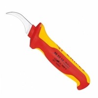 ราคา มีดปอกสายไฟ (ด้ามหุ้มฉนวนกันไฟ) KNIPEX 98 53 13 (Dismantling Knife for sector cables)  (5510)