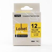 ราคา Epson เทปพิมพ์ อักษร ฉลาก เทียบเท่า Label Pro LK-4YBP LK4YBP LK 4YBP(LC-4YBW) 12 มม. พื้นสีเหลืองอักษรสีดำ