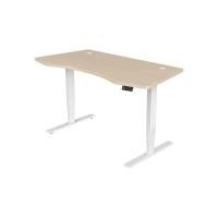 ราคา โต๊ะปรับระดับ Ergomate Maidesite Curved Dual Motor 3 Stage 70x140 Adjustable Desk Oak Top + White Frame (2243012000001)