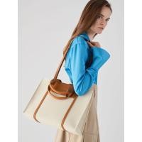 ราคา Charles & Keith กระเป๋าโท้ทผ้าแคนวาสรุ่น Shalia - สีคอนยัค
