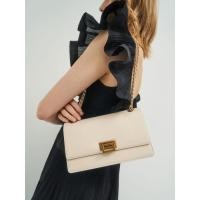 ราคา Charles & Keith กระเป๋าสะพายไหล่ออกงานแบบสายโซ่ - สีครีม