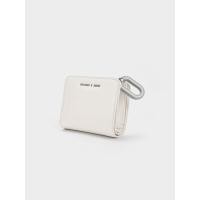 ราคา Charles & Keith กระเป๋าสตางค์ดีไซน์หัวซิปรูปทรงวงรี - สีครีม