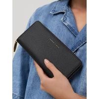 ราคา Charles & Keith กระเป๋าสตางค์ใบยาวดีไซน์ที่ปิดแบบซิปรอบ - สีดำ