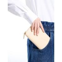 ราคา Charles & Keith กระเป๋าสตางค์ดีไซน์ที่ปิดแบบซิปรอบรุ่น Gaia - สีเบจ