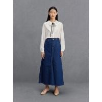 ราคา Charles & Keith รองเท้าส้นเตี้ยแบบปิดส้นลายตาข่าย - สีเบจ