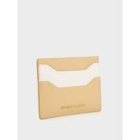 ราคา Charles & Keith Two-Tone Multi-Slot Card Holder - สีเบจ
