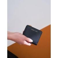 ราคา Charles & Keith กระเป๋าใส่บัตรแบบซิปรอบ - สีดำ