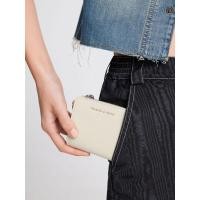 ราคา Charles & Keith กระเป๋าใส่บัตรแบบซิปรอบ - สีครีม