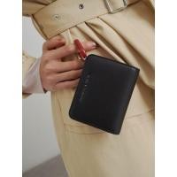 ราคา Charles & Keith กระเป๋าสตางค์ดีไซน์หัวซิปรูปวงรี - สีดำ