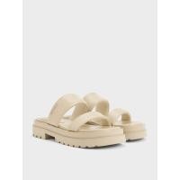 ราคา Charles & Keith รองเท้าแตะดีไซน์สายคาดบุนวมรุ่น Tattie - สีโทป