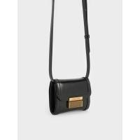 ราคา Charles & Keith กระเป๋าสตางค์ใบสั้นรุ่น Charlot - สีดำ