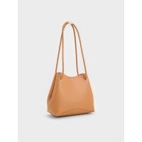 ราคา Charles & Keith กระเป๋าทรงถังทรงเรขาคณิตรุ่น Sybill - ทอฟฟี่