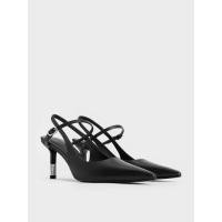 ราคา Charles & Keith รองเท้าส้นสูงแบบรัดส้นส้นสีทูโทน - สีดำ