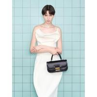 ราคา Charles & Keith กระเป๋าถือทรงยาวพร้อมหูจับรุ่น Charlot - สีดำ