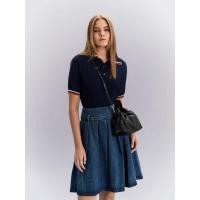 ราคา Charles & Keith กระเป๋าถือพร้อมที่จับแบบโซ่ดีเทลจับจีบย่นรุ่น Ally - สีดำอะไหล่สีเงิน