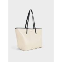 ราคา Charles & Keith กระเป๋าโท้ทดีไซน์แบบใช้ได้สองด้านรุ่น Sianna - สีครีม