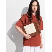 ราคา Charles & Keith กระเป๋าโท้ทผ้าแคนวาสรุ่น Daylla - สีแทน