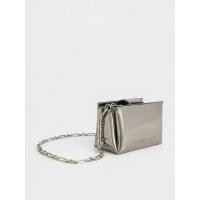 ราคา Charles & Keith กระเป๋าเพาช์เมทัลลิคพร้อมหูจับรุ่น Bosie - สีพิวเตอร์