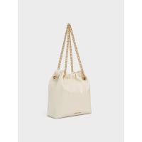 ราคา Charles & Keith กระเป๋าโท้ทสายโซ่รุ่น Caia - สีครีม