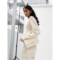 ราคา Charles & Keith กระเป๋าสะพายไหล่ทรงสี่เหลี่ยมแบบสายโซ่ - สีขาว