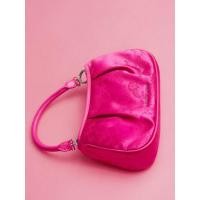 ราคา Charles & Keith กระเป๋าสะพายไหล่ผ้าซาตินลายดอกไม้วัสดุรีไซเคิล - สีฟูเชีย