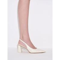 ราคา Charles & Keith รองเท้ารัดส้นดีไซน์ส้นสี่เหลี่ยมคางหมูรุ่น Elastane - สีขาว