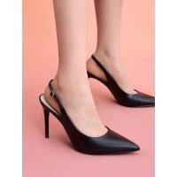 ราคา Charles & Keith รองเท้ารัดส้นแบบส้นเข็ม - สีดำ