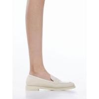 ราคา Charles & Keith Tweed Penny Loafers - สีชอล์ค
