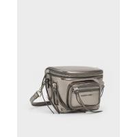 ราคา Charles & Keith กระเป๋าสะพายข้างดีไซน์ช่องซิปรุ่น Xylia - สีพิวเตอร์