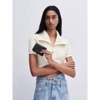 ราคา Charles & Keith Nasrin Geometric Wallet - สีดำอะไหล่สีเงิน