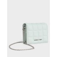 ราคา Charles & Keith กระเป๋าสตางค์ใบเล็กดีไซน์ลายควิลท์ - สีเซจกรีน