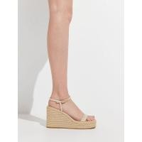 ราคา Charles & Keith Linen Espadrille Wedges - สีเบจ