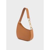 ราคา Charles & Keith กระเป๋าสะพายไหล่ตกแต่งสายโซ่รุ่น Agatha - สีน้ำตาล