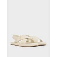 ราคา Charles & Keith รองเท้าแตะรัดส้นดีไซน์สายคาดแบบไขว้ - สีชอล์ค