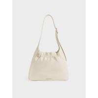 ราคา Charles & Keith กระเป๋าสะพายไหล่ดีเทลจับจีบย่นรุ่น Brigette - สีครีม