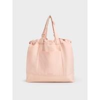 ราคา Charles & Keith กระเป๋าโท้ทผ้าไนลอนดีไซน์แบบใช้ได้สองด้านรุ่น Terra - สีชมพูอ่อน