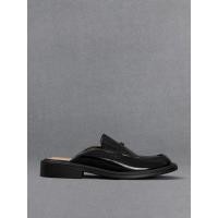 ราคา Charles & Keith รองเท้าโลฟเฟอร์ดีไซน์หนังแท้รุ่น Tahlia - หนังเงาสีดำ