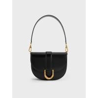 ราคา Charles & Keith กระเป๋าสะพายข้างดีไซน์หนังแท้รุ่น Gabine - สีดำ