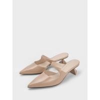 ราคา Charles & Keith รองเท้าส้นสูงหนังแก้วดีไซน์ส้น Sculptural แบบอสมมาตร - สีนู้ด