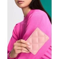 ราคา Charles & Keith กระเป๋าใส่บัตรลวดลายควิลท์รุ่น Gemma - สีชมพูอ่อน