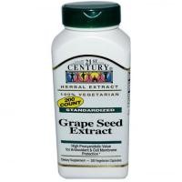 ราคา เมล็ดองุ่น ยี่ห้อ 21st Century Health Care, Grape Seed Extract, 200 Veggie Caps (205)