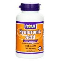 ราคา Hyaluronic acid NOW Foods Hyaluronic Acid and MSM, 120-Vcaps (1703)