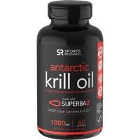 ราคา Krill Oil ยี่ห้อ Pure Antarctic Krill Oil with Astaxanthin Double-Strength with 1000mg by Sports Research (1302)