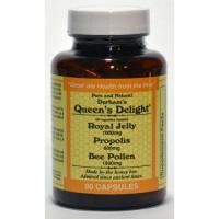 ราคา อาหารเสริม ยี่ห้อ Durham's Queen's Delight (Royal Jelly 1000mg, Propolis 600mg, Beepollen 1500mg) in 3 Daily Capsules (708)