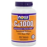 ราคา vitamin C ราคาประหยัด ยี่ห้อ NOW Foods Vitamin C-1000 Sustained Release with Rose Hips, 250 Tablets (904)
