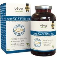 ราคา น้ำมันปลา Omega3 Viva Naturals Omega 3 Fish Oil Supplement, 180 Softgels ราคาถูก (406)