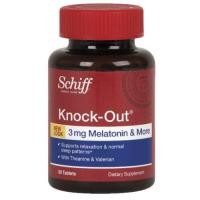 ราคา วิตามินช่วยให้นอนหลับ ราคาประหยัด ยี่ห้อ Schiff Knock-Out with Melatonin 3mg, 50 Tablets ราคาประหยัด (804)