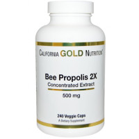 ราคา โปรพอลิส Propolis California Gold Nutrition, Bee Propolis 2X, 500 mg, 240 Veggie Caps (607)